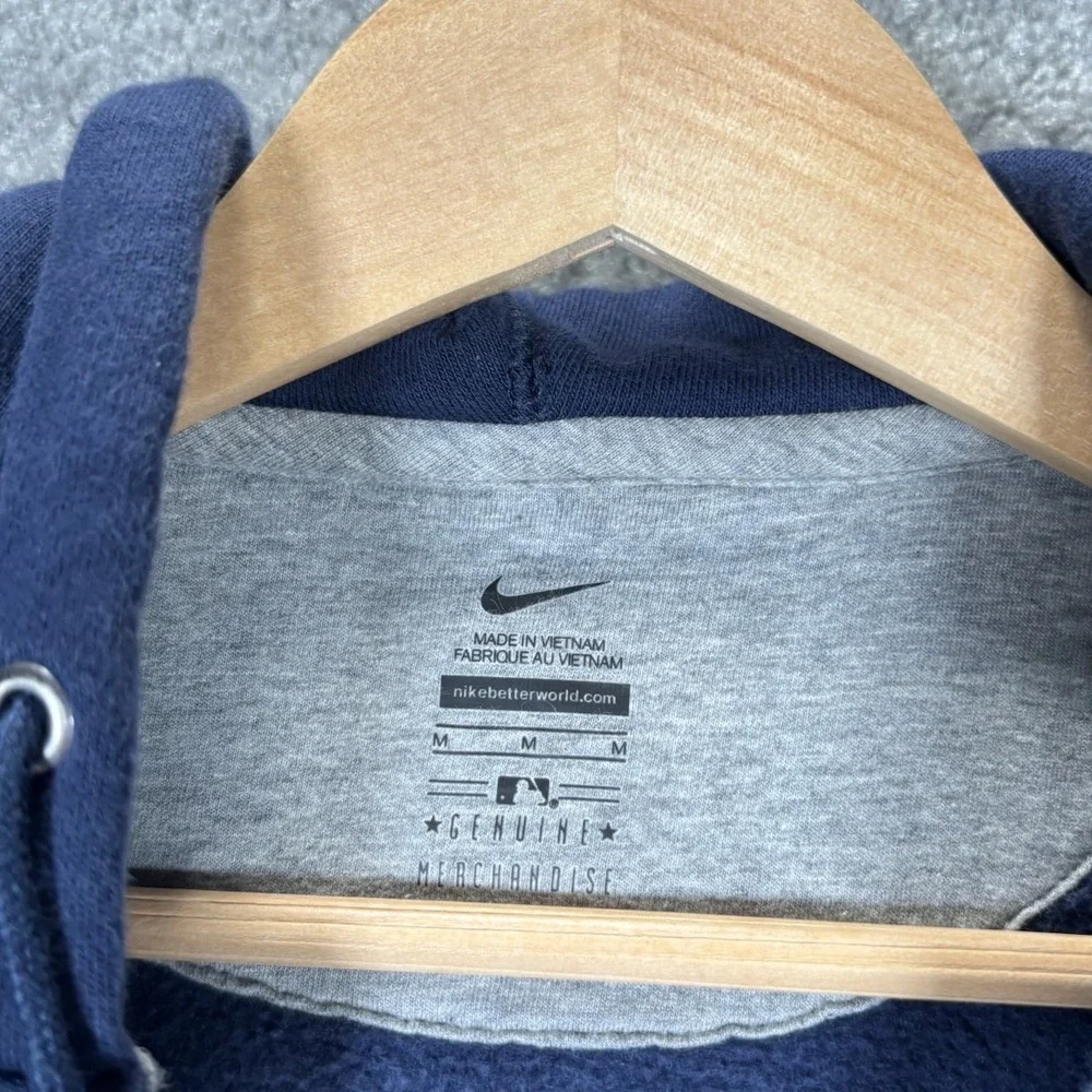 Nike Cleveland Indians Hoodie Sweatshirt Womens M Blue Full Zip Embroidered